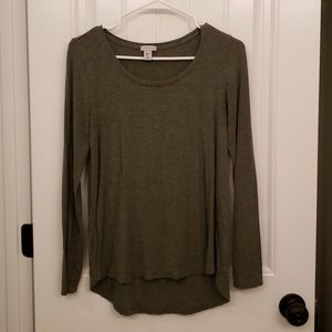 Heather green long sleeve tee